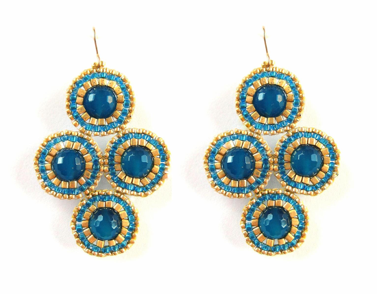 Dottie Quartet Earrings, cobalt blue