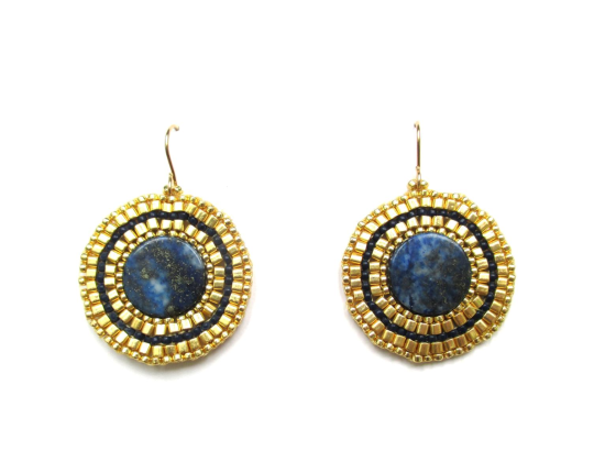 Bullseye Solo Earrings, lapis