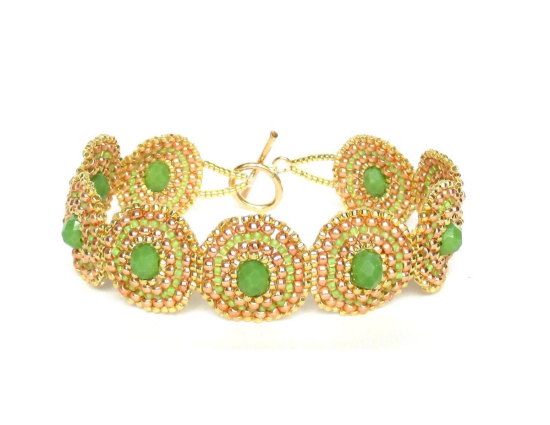 Laloo – Bullseye Bracelet, green glass