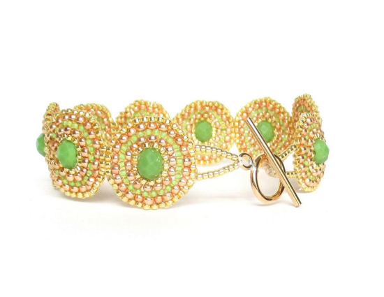 Laloo – Bullseye Bracelet, green glass, back