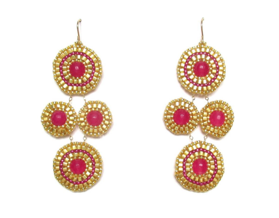 Laloo – Bullseye Chandeliers, raspberry jade