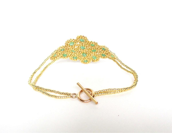 Laloo – Dottie Diamond Bracelet, aventurine, back