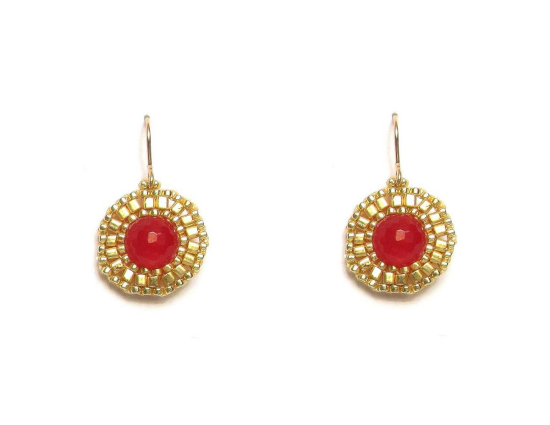 Laloo – Dottie Earrings, red jade