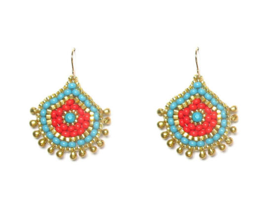 Laloo – Keilani Teardrop Earrings, howlite coral