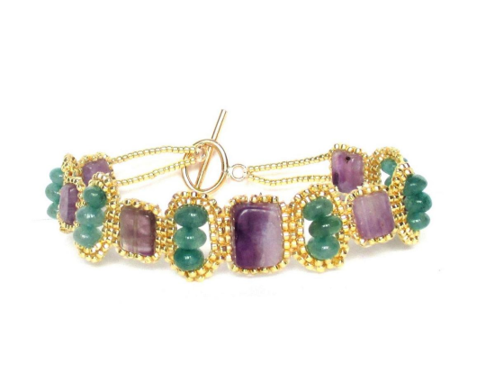 Laloo – Mosaic Bracelet, amethyst and aventurine