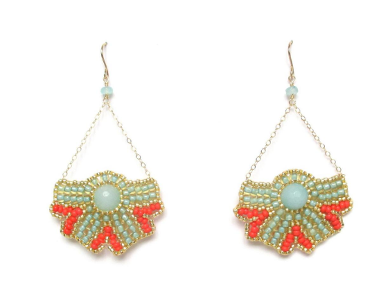 Laloo – Nouveau Bloom Earrings, blue jade