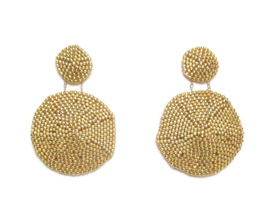 Laloo – Sand Dollar Earrings, gold, large