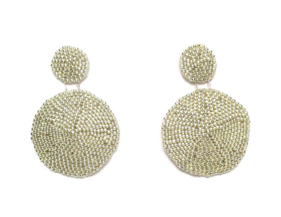 Laloo – Sand Dollar Earrings, silver, large