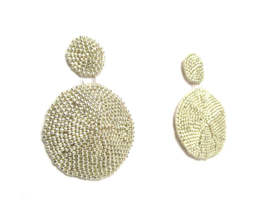 Laloo – Sand Dollar Earrings, silver, large side