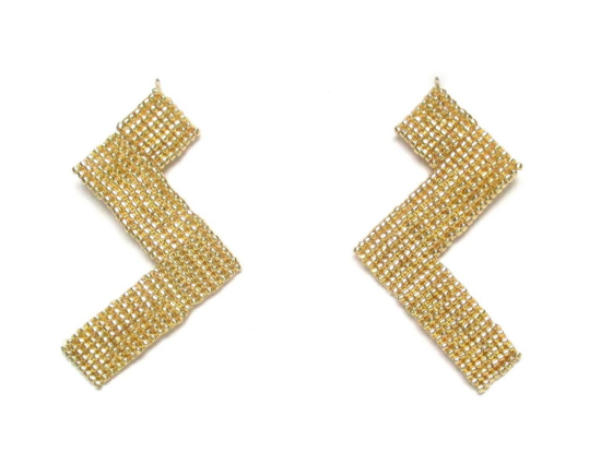 Laloo – Zig Zag Earrings, gold, medium