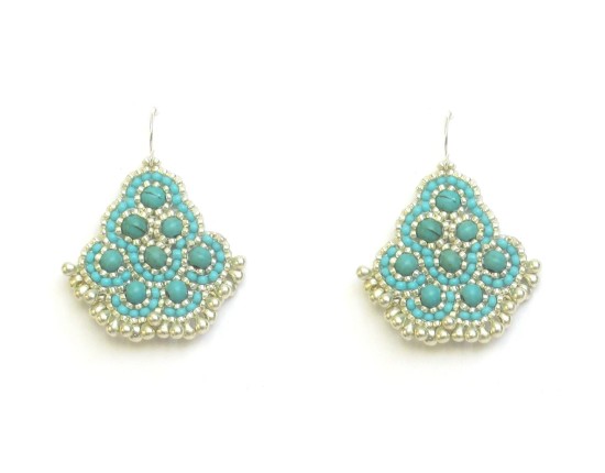 Laloo – Andalucia Earrings, turquoise howlite with silver