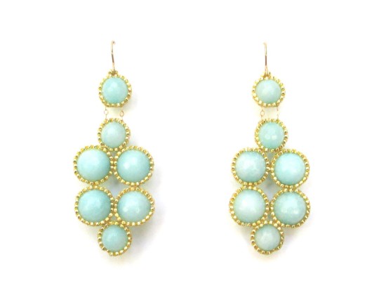 Laloo – Bubbles Earrings, large, light blue jade