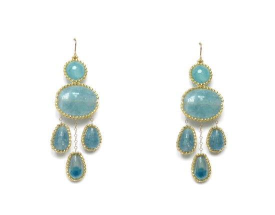 Laloo – Cumi Chandelier Earrings, blue jade