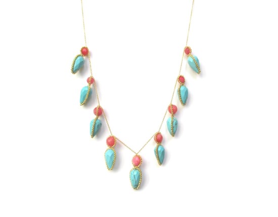 Laloo – Firefly Necklace, berry jade and turquoise howlite