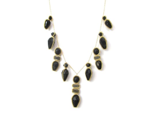 Laloo – Firefly Necklace, black obsidian and quartz