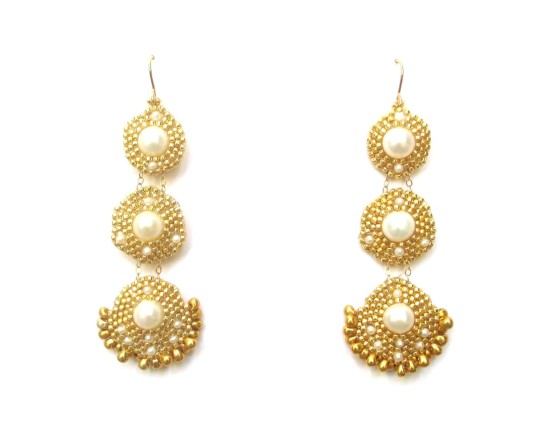 Laloo – Orion Trio Earrings, pearl