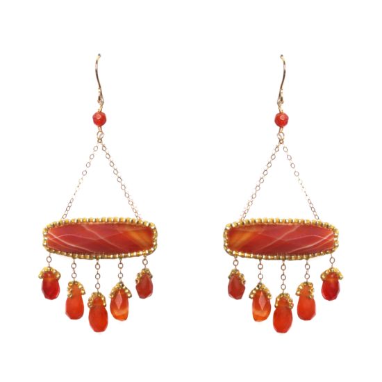 Laloo – Carnelian Scales Earrings