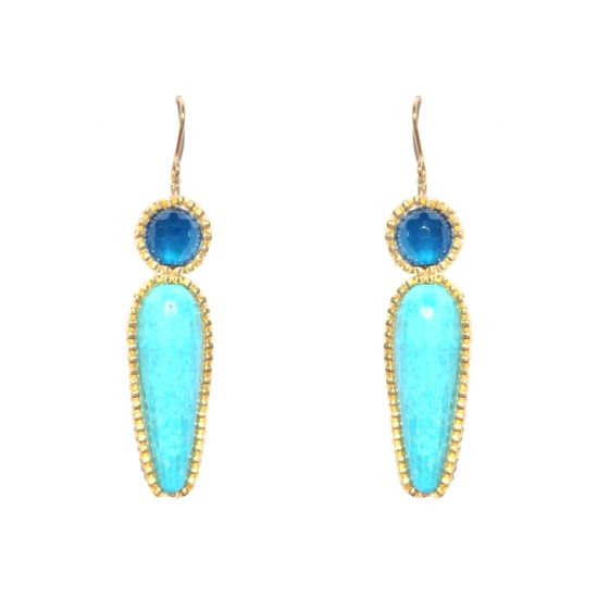 Laloo – Firefly Earrings, howlite and jade