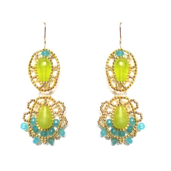 Laloo – Net Chandeliers, lime and blue