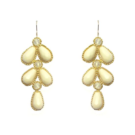 Laloo – Wisteria Earrings, blush and clear glass